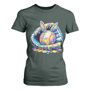 Baseball Easter T Shirt For Women Drip Ice Cream Sprinkles Baseball Glove TS14 Dark Forest Green Print Your Wear