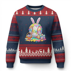Baseball Easter Drip Ice Cream Sprinkles Egg Gift Ugly Christmas Sweater TS14 Navy Red Print Your Wear