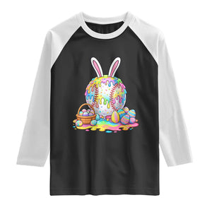 Baseball Easter Drip Ice Cream Sprinkles Egg Gift Raglan Shirt TS14 Black White Print Your Wear