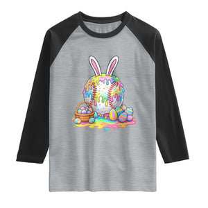 Baseball Easter Drip Ice Cream Sprinkles Egg Gift Raglan Shirt TS14 Heather Gray Black Print Your Wear
