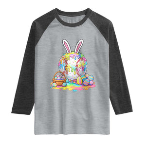 Baseball Easter Drip Ice Cream Sprinkles Egg Gift Raglan Shirt TS14 Heather Gray Heather Charcoal Print Your Wear