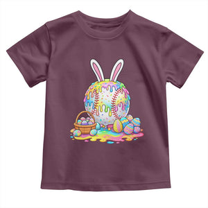 Baseball Easter Drip Ice Cream Sprinkles Egg Gift Toddler T Shirt TS14 Maroon Print Your Wear
