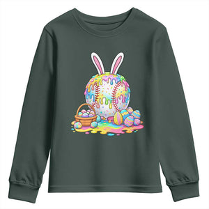 Baseball Easter Drip Ice Cream Sprinkles Egg Gift Youth Sweatshirt TS14 Dark Forest Green Print Your Wear