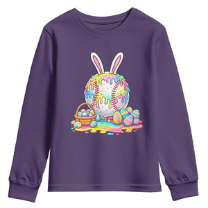 Baseball Easter Drip Ice Cream Sprinkles Egg Gift Youth Sweatshirt TS14 Purple Print Your Wear