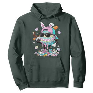 Funny Baseball Easter Hoodie Drip Ice Cream Bunny Easter TS14 Dark Forest Green Print Your Wear