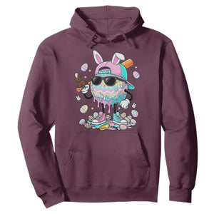 Funny Baseball Easter Hoodie Drip Ice Cream Bunny Easter TS14 Maroon Print Your Wear