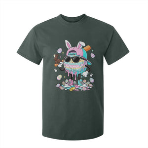 Funny Baseball Easter T Shirt For Kid Drip Ice Cream Bunny Easter TS14 Dark Forest Green Print Your Wear