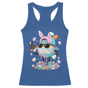 Funny Baseball Easter Racerback Tank Top Drip Ice Cream Bunny Easter TS14 Royal Blue Print Your Wear