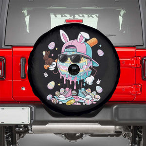 Funny Baseball Easter Spare Tire Cover Drip Ice Cream Bunny Easter TS14 Black Print Your Wear