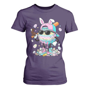 Funny Baseball Easter T Shirt For Women Drip Ice Cream Bunny Easter TS14 Purple Print Your Wear