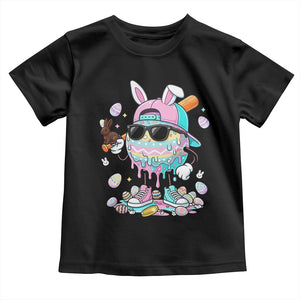 Funny Baseball Easter Toddler T Shirt Drip Ice Cream Bunny Easter TS14 Black Print Your Wear