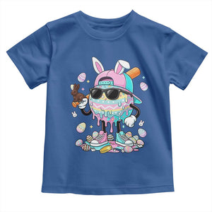 Funny Baseball Easter Toddler T Shirt Drip Ice Cream Bunny Easter TS14 Royal Blue Print Your Wear