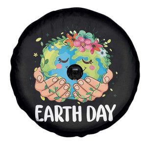 Cute Earth with Floral Earth Day Spare Tire Cover TS14 Print Your Wear