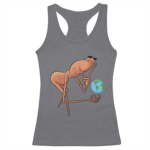 Happy Earth Day Racerback Tank Top Funny Marcus The Worm Eco Friendly TS14 Charcoal Print Your Wear