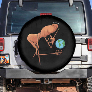 Happy Earth Day Spare Tire Cover Funny Marcus The Worm Eco Friendly TS14 No hole Black Print Your Wear