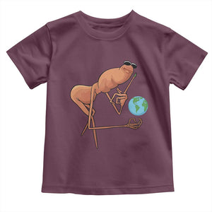 Happy Earth Day Toddler T Shirt Funny Marcus The Worm Eco Friendly TS14 Maroon Print Your Wear