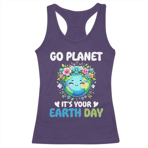 Go Planet It's Your Earth Day Racerback Tank Top Funny Sarcastic Nature Lover TS14 Purple Print Your Wear