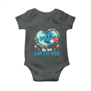 Go Planet It's Your Earth Day Baby Onesie Cute Nature Lover Heart Earth TS14 Dark Heather Print Your Wear