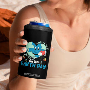 Go Planet It's Your Earth Day 4 in 1 Can Cooler Tumbler Cute Nature Lover Heart Earth TS14 Print Your Wear