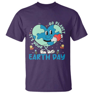 Go Planet It's Your Earth Day T Shirt Cute Nature Lover Heart Earth TS14 Purple Print Your Wear