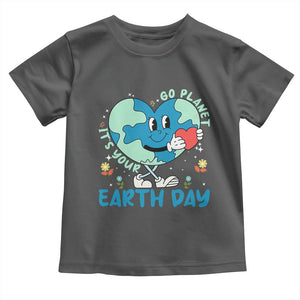 Go Planet It's Your Earth Day Toddler T Shirt Cute Nature Lover Heart Earth TS14 Dark Heather Print Your Wear