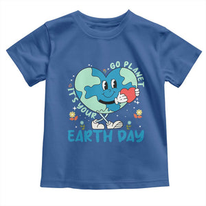 Go Planet It's Your Earth Day Toddler T Shirt Cute Nature Lover Heart Earth TS14 Royal Blue Print Your Wear
