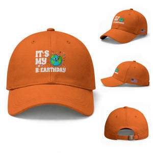 Earth Day Birthday Baseball Cap April 22 Nature Lover Eco Birthday Party Gift TS14 Baseball Cap Universal Fit Orange Print Your Wear