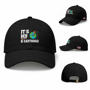 Earth Day Birthday Baseball Cap April 22 Nature Lover Eco Birthday Party Gift TS14 Baseball Cap Universal Fit Black Print Your Wear
