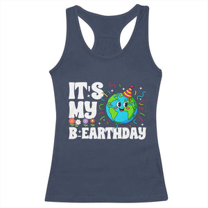 Earth Day Birthday Racerback Tank Top April 22 Nature Lover Eco Birthday Party Gift TS14 Navy Print Your Wear