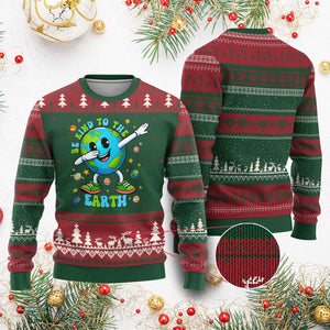 Be Kind To The Earth Ugly Christmas Sweater Cute Environmental Awareness Earth Day TS14 Red Green Print Your Wear