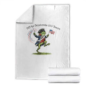 250th Anniversary USA Throw Blanket Funny Patriotic Frog USA Independence Day TS14 White Print Your Wear