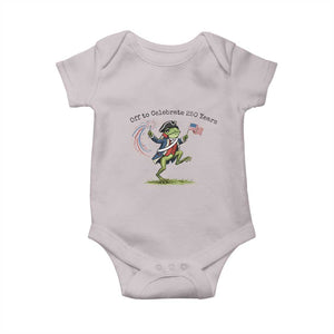 250th Anniversary USA Baby Onesie Funny Patriotic Frog USA Independence Day TS14 Ice Gray Print Your Wear