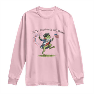 250th Anniversary USA Long Sleeve Shirt Funny Patriotic Frog USA Independence Day TS14 Light Pink Print Your Wear