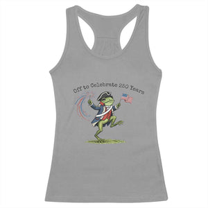 250th Anniversary USA Racerback Tank Top Funny Patriotic Frog USA Independence Day TS14 Sport Gray Print Your Wear