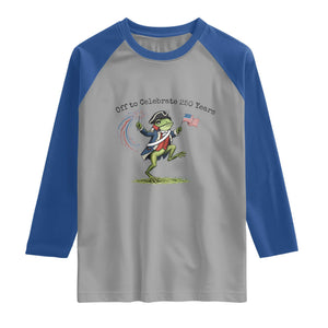 250th Anniversary USA Raglan Shirt Funny Patriotic Frog USA Independence Day TS14 Sport Gray Royal Print Your Wear