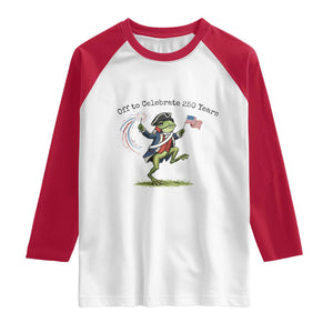 250th Anniversary USA Raglan Shirt Funny Patriotic Frog USA Independence Day TS14 White Red Print Your Wear