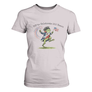 250th Anniversary USA T Shirt For Women Funny Patriotic Frog USA Independence Day TS14 Ice Gray Print Your Wear