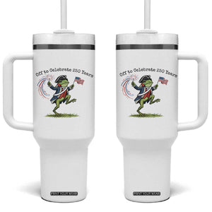 250th Anniversary USA Tumbler With Handle Funny Patriotic Frog USA Independence Day TS14 One Size: 40 oz White Print Your Wear