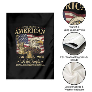 USA 250th Anniversary Garden Flag America 1776-2026 Patriotic Eagle Liberty Bell TS14 Print Your Wear