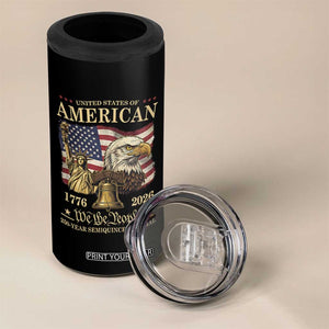 USA 250th Anniversary 4 in 1 Can Cooler Tumbler America 1776-2026 Patriotic Eagle Liberty Bell TS14 Print Your Wear