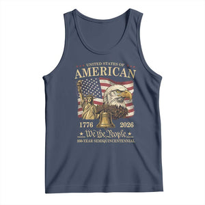 USA 250th Anniversary Tank Top America 1776-2026 Patriotic Eagle Liberty Bell TS14 Navy Print Your Wear