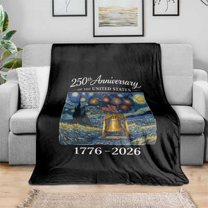 USA 250th Anniversary Throw Blanket Liberty Bell 17762026 Patriotic American Flag Starry Night TS14 Print Your Wear