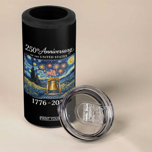 USA 250th Anniversary 4 in 1 Can Cooler Tumbler Liberty Bell 17762026 Patriotic American Flag Starry Night TS14 Print Your Wear