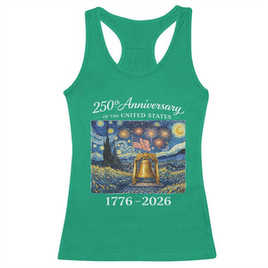 USA 250th Anniversary Racerback Tank Top Liberty Bell 17762026 Patriotic American Flag Starry Night TS14 Irish Green Print Your Wear