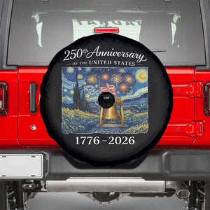 USA 250th Anniversary Spare Tire Cover Liberty Bell 17762026 Patriotic American Flag Starry Night TS14 Black Print Your Wear