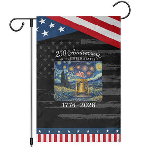 USA 250th Anniversary Patriotic Garden Flag Liberty Bell 17762026 Patriotic American Flag Starry Night TS14 Distressed Black Blue Print Your Wear