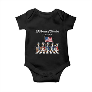 250 Years Of Freedom Baby Onesie Silly Goose Patriotic 4th of July TS14 Black Print Your Wear