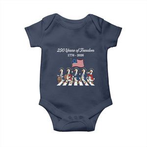 250 Years Of Freedom Baby Onesie Silly Goose Patriotic 4th of July TS14 Navy Print Your Wear