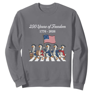 250 Years Of Freedom Sweatshirt Silly Goose Patriotic 4th of July TS14 Charcoal Print Your Wear