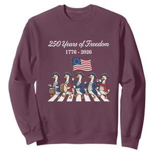 250 Years Of Freedom Sweatshirt Silly Goose Patriotic 4th of July TS14 Maroon Print Your Wear